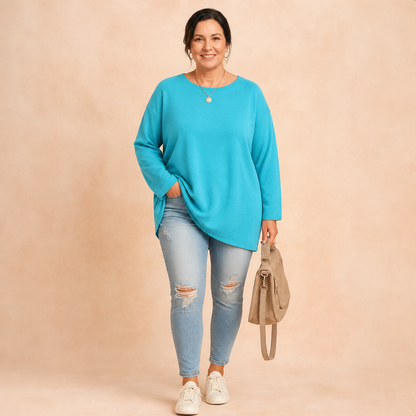 Relaxed Oversized Tunic Top - 8