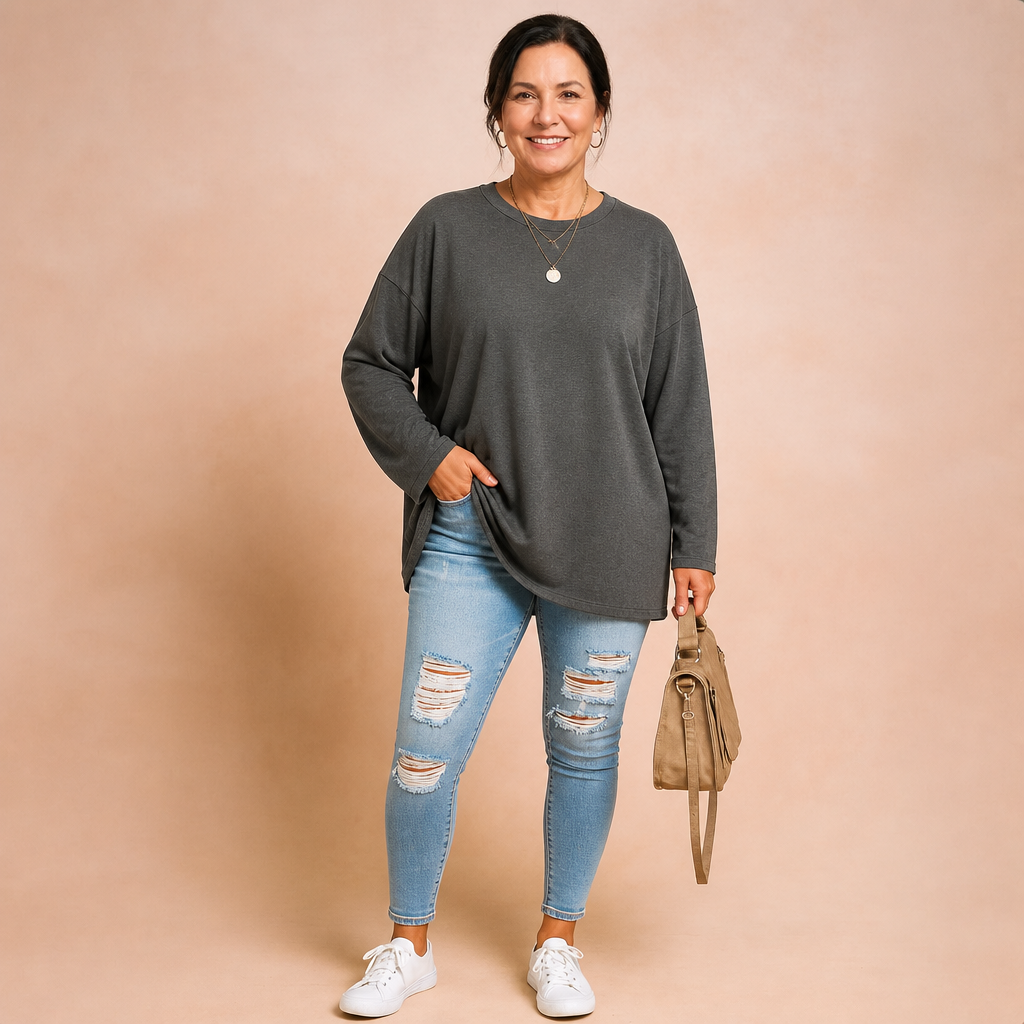 Relaxed Oversized Tunic Top - 9