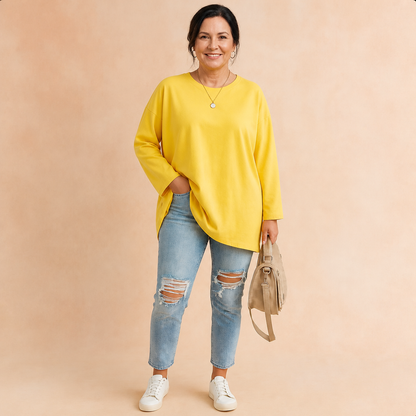 Relaxed Oversized Tunic Top - 11