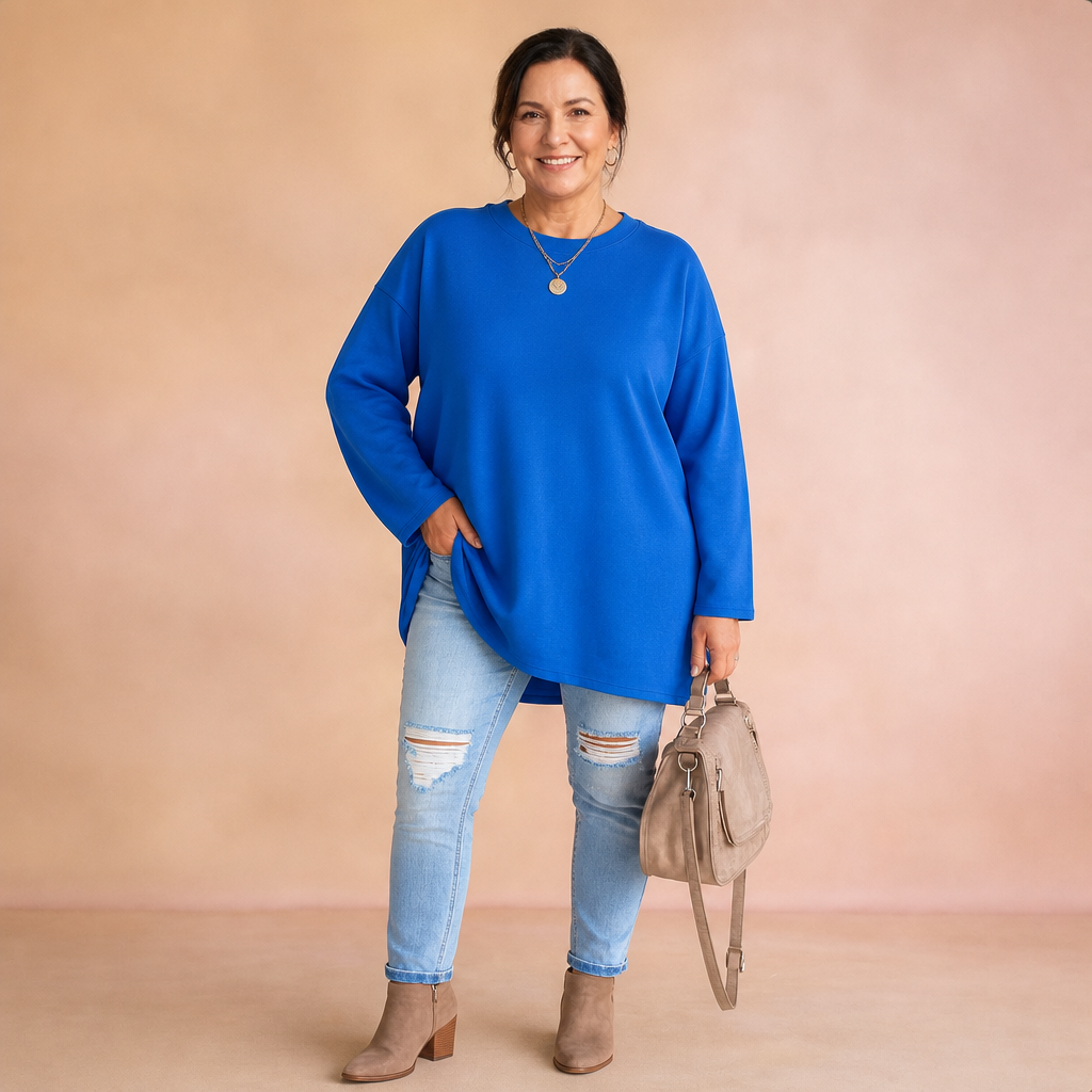 Relaxed Oversized Tunic Top - 12