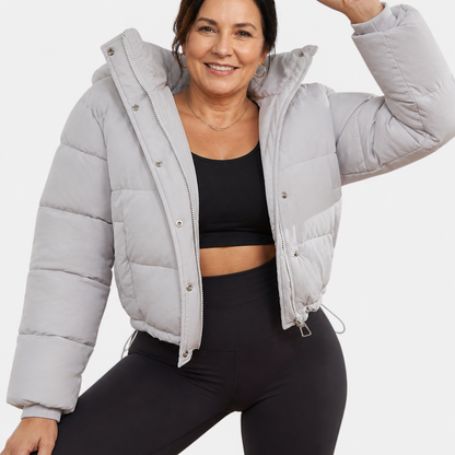 Cropped Quilted Puffer Jacket - 7