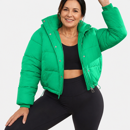 Cropped Quilted Puffer Jacket - 8