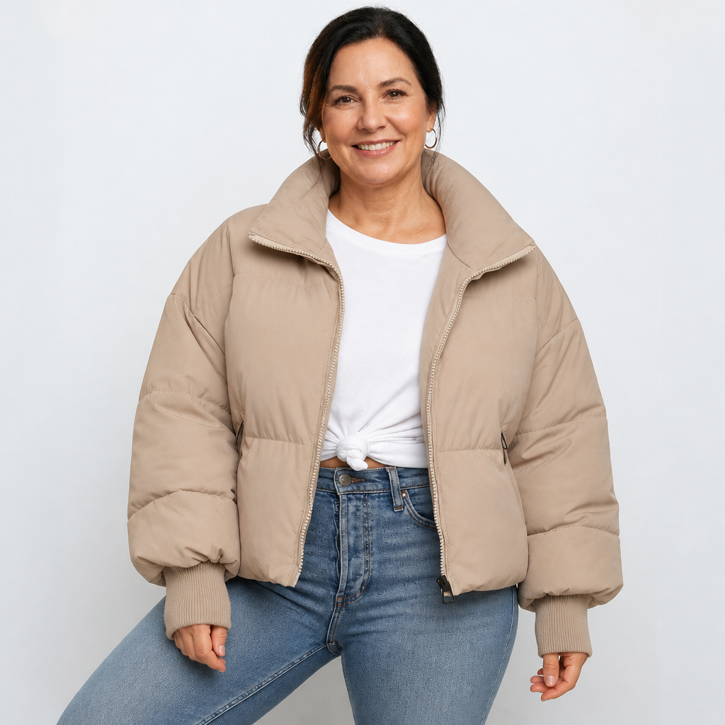 Cropped Quilted Puffer Jacket - 1