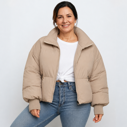 Cropped Quilted Puffer Jacket - 1