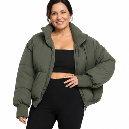 Cropped Quilted Puffer Jacket - 7