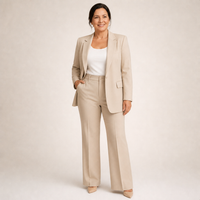 Women's Elegant Slim Fit Flared Trousers Suit
