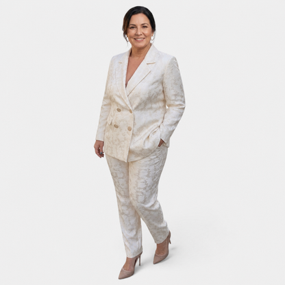 V-Neck Blazer Suit - 1