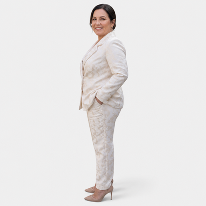 V-Neck Blazer Suit - 3