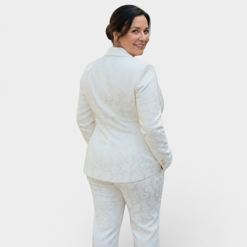 V-Neck Blazer Suit - 4
