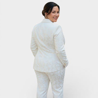 V-Neck Blazer Suit - 4