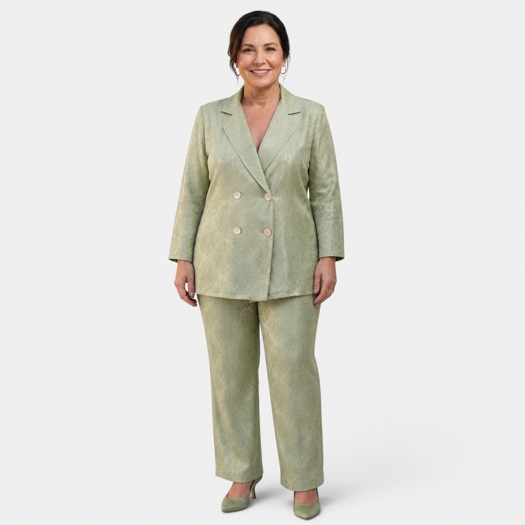 V-Neck Blazer Suit - 5