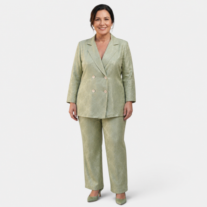 V-Neck Blazer Suit - 5