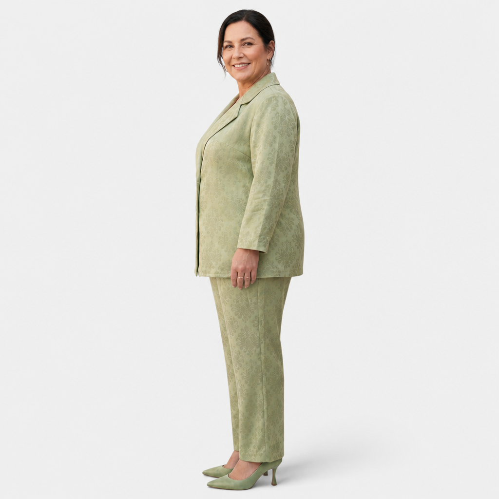V-Neck Blazer Suit - 6