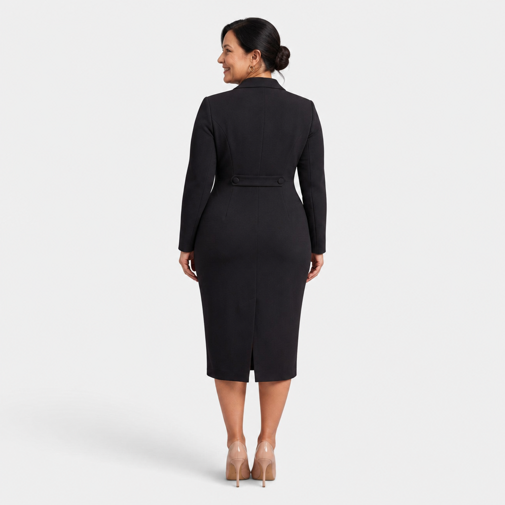 White Midi Blazer Dress - 6