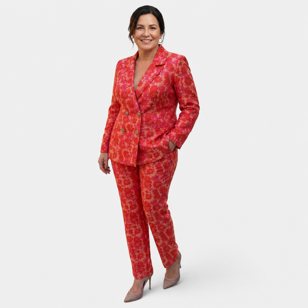 V-Neck Blazer Suit - 10