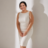 Women's Elegant Water Ripple Textured Midi Dress | Stylish Semi-Formal Dress