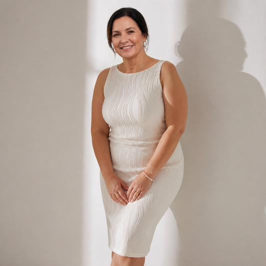 Water Ripple Textured Midi Dress - 1
