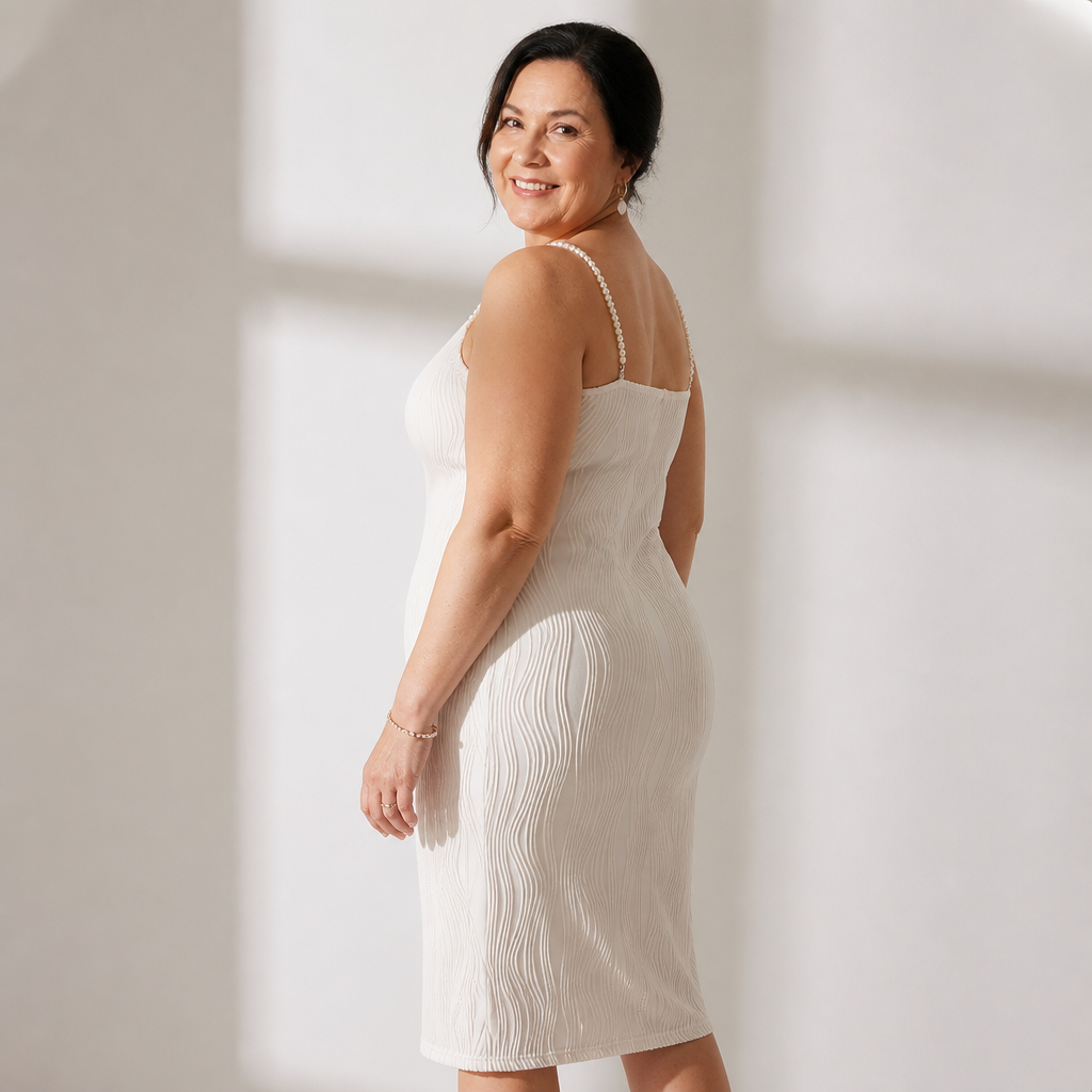 Water Ripple Textured Midi Dress - 5