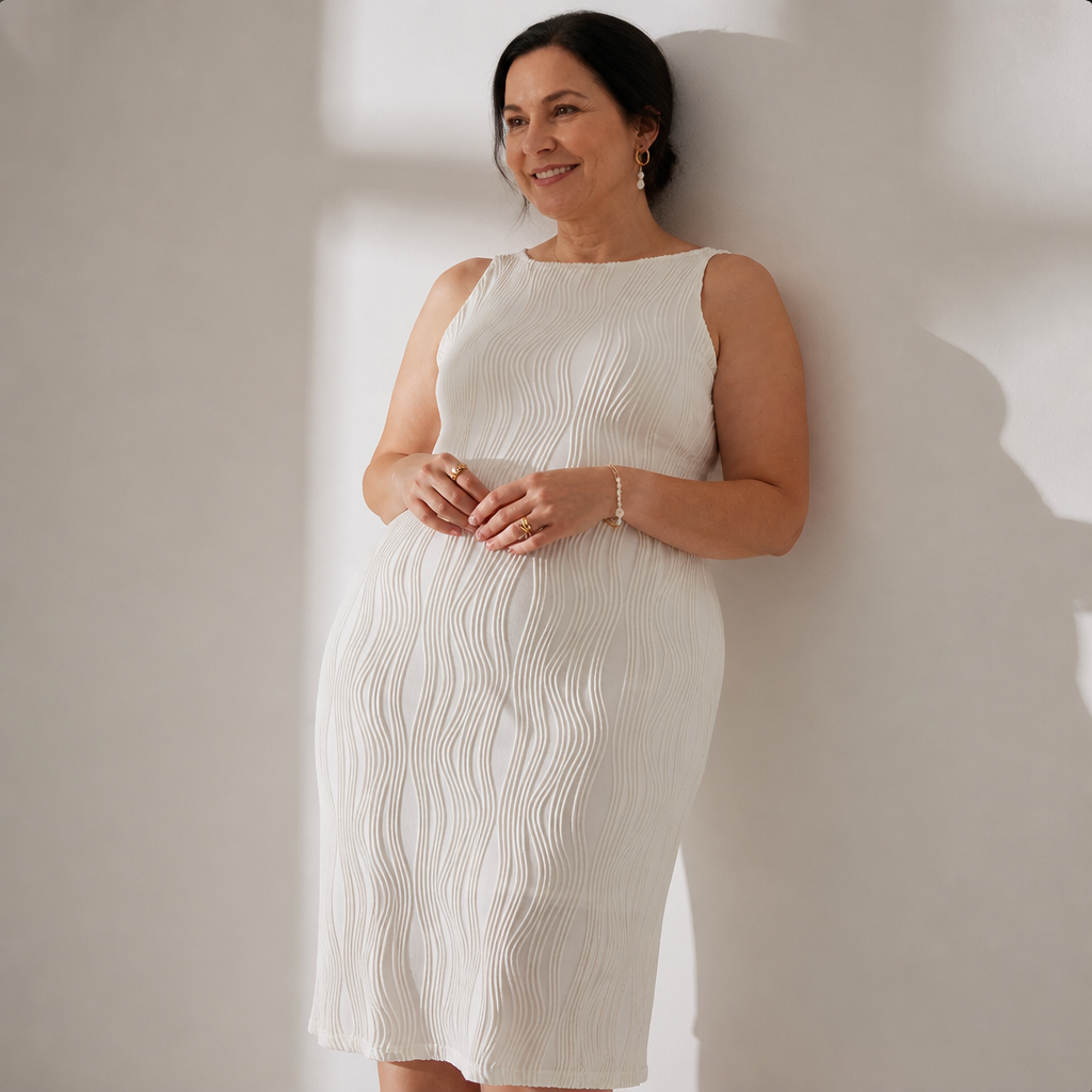 Water Ripple Textured Midi Dress - 6