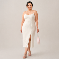 Women's Elegant Midi Dress | Stylish Pearl Strap Design