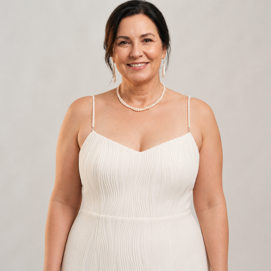 Pearl Strap Midi Dress - 2