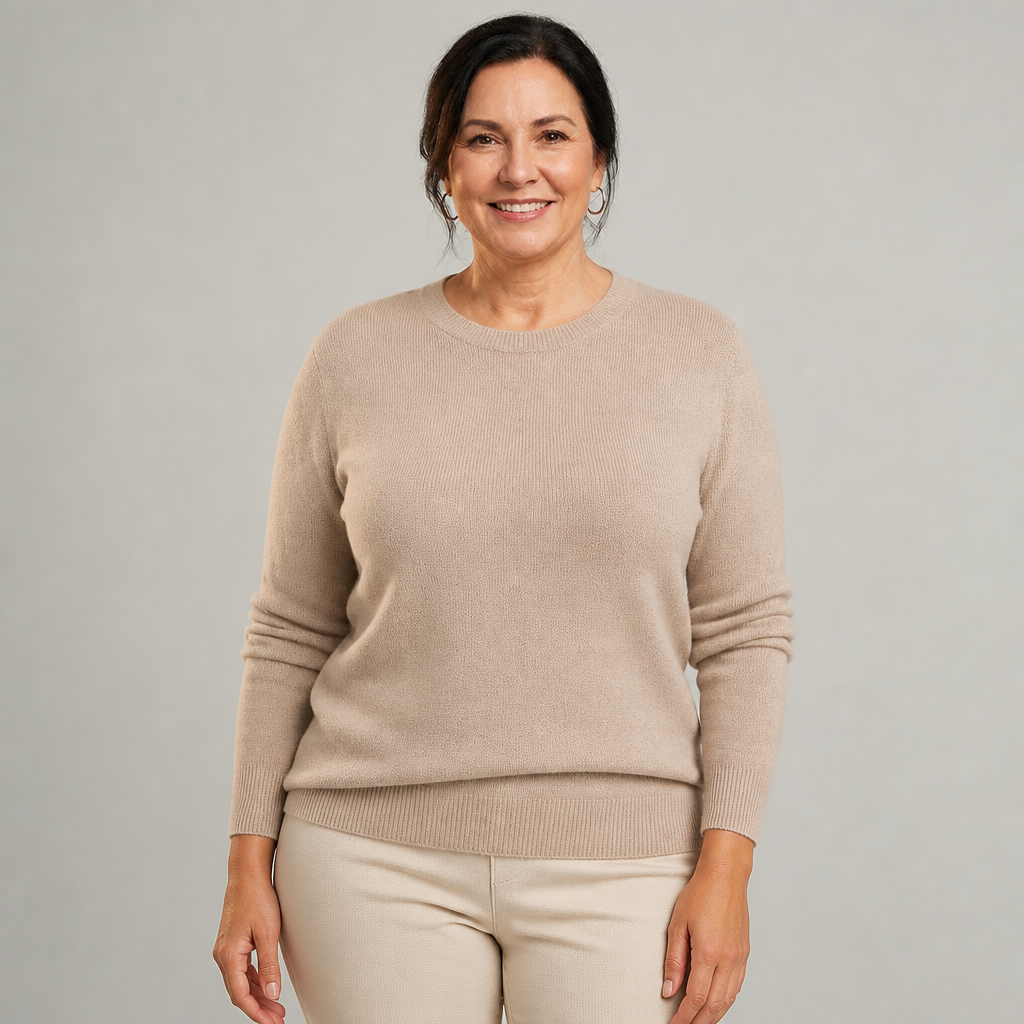 Women's Classic Crewneck Cashmere Sweater - Beige