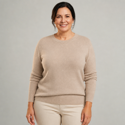 Women's Classic Crewneck Cashmere Sweater - Beige