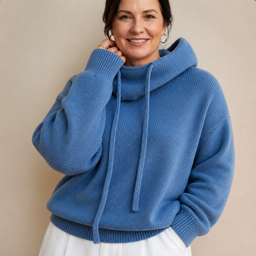 Women's Cozy Stylish Warm Hoodie Sweatshirt - Blue