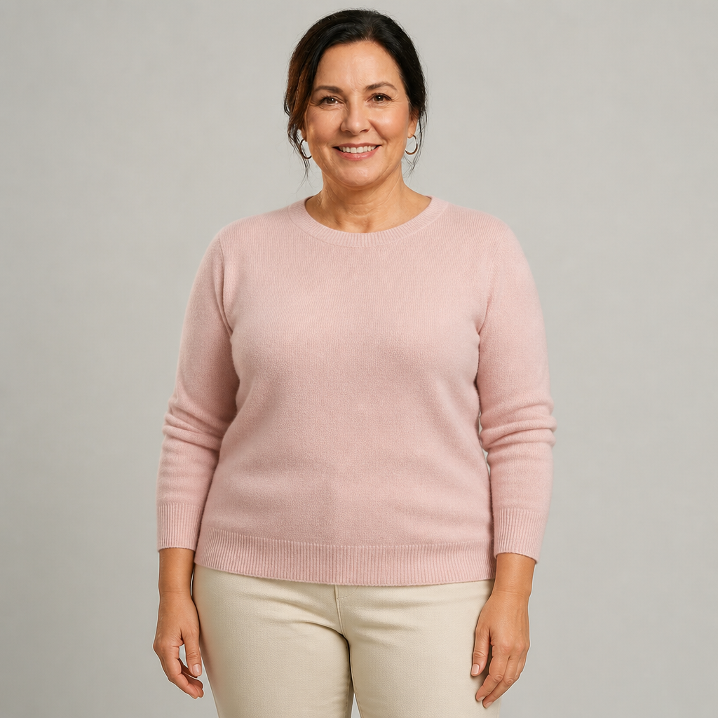 Women's Classic Crewneck Cashmere Sweater - Pink