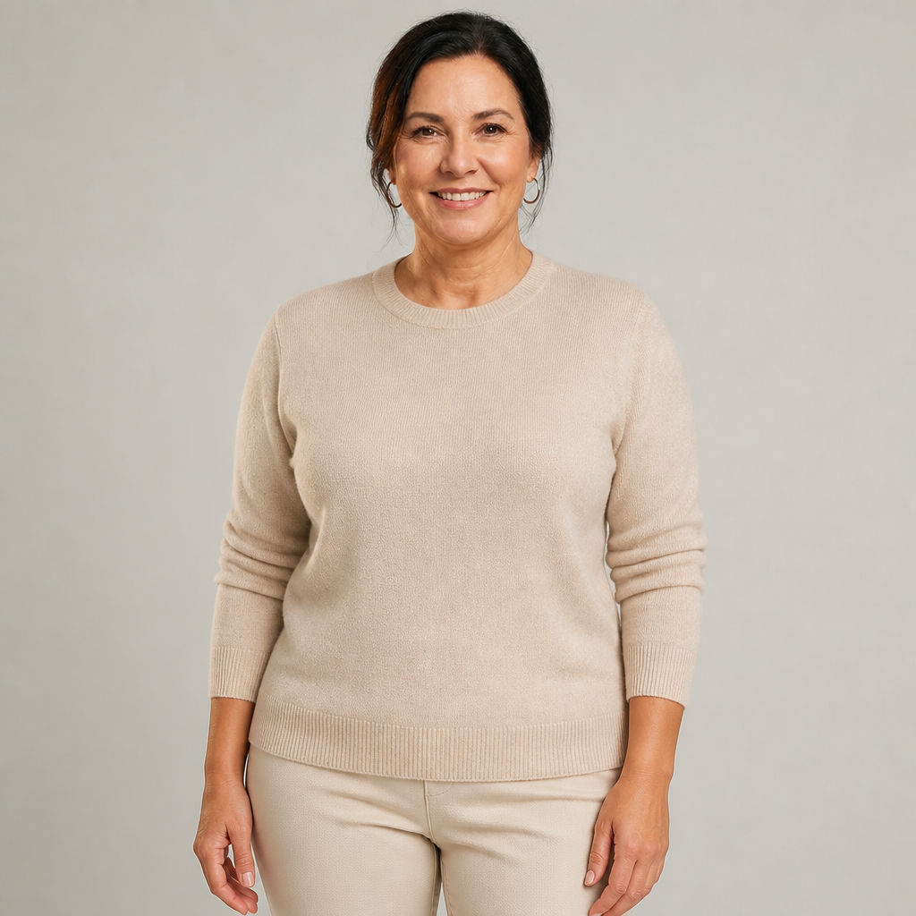 Women's Classic Crewneck Cashmere Sweater - Beige