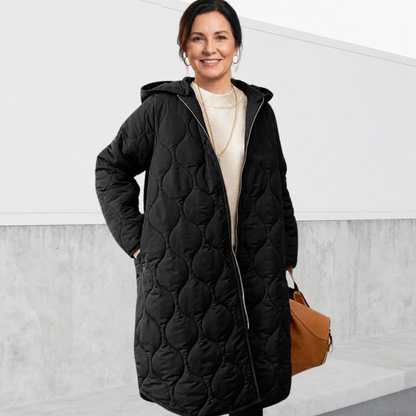 Women's Insulated Oversized Winter Parka Jacket - Black