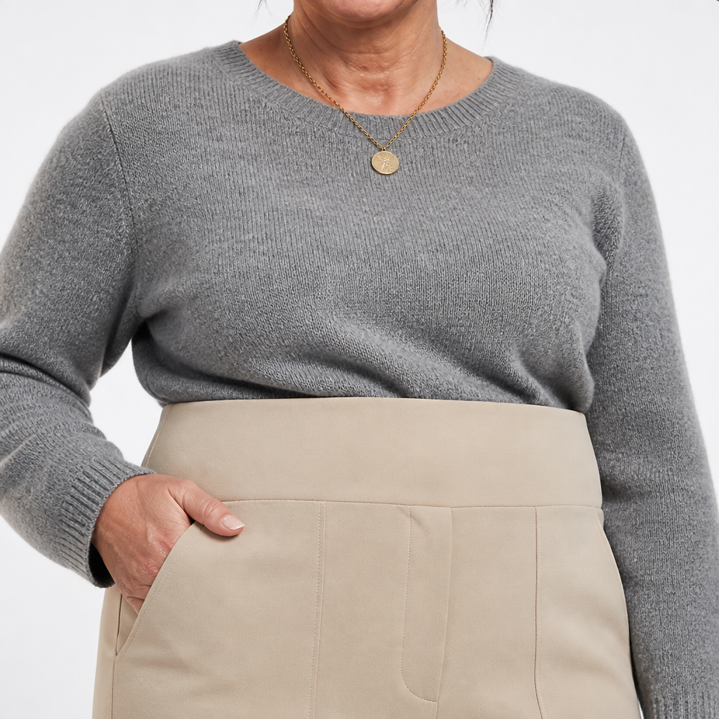 Women's Lightweight Slim Fit Comfortable Pants - Apricot detail