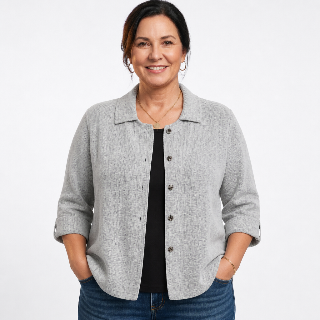 Women's Transitional Loose Fit Blouses for Women - Light Gray