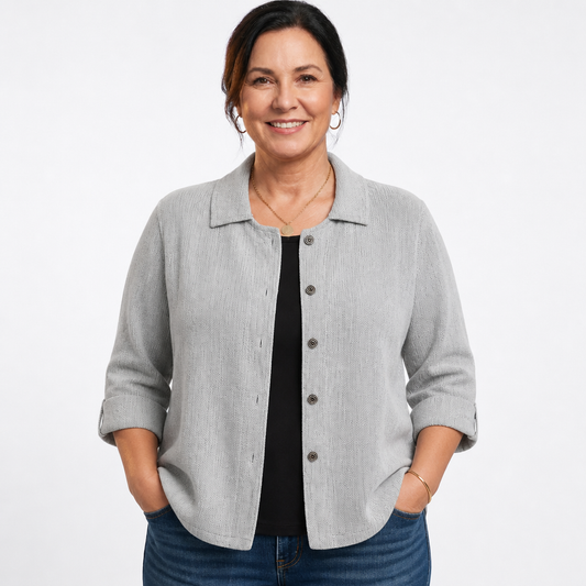 Women's Transitional Loose Fit Blouses for Women - Light Gray