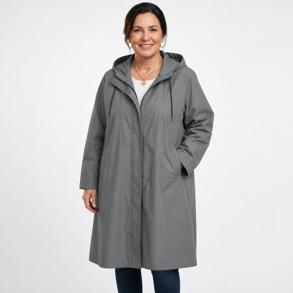 Women's Oversized Adjustable Hooded Comfortable Coat - Gray