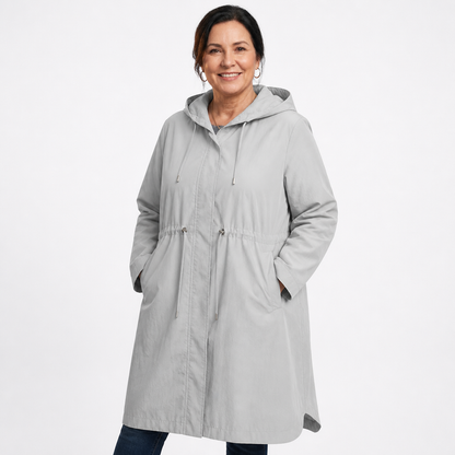 Women's Oversized Adjustable Hooded Comfortable Coat - Light Gray