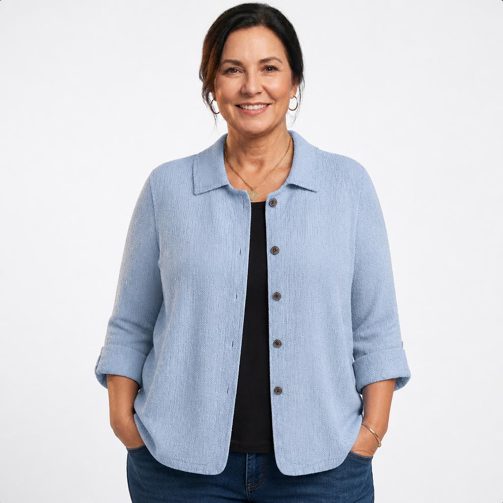 Women's Transitional Loose Fit Blouses for Women - Light Blue