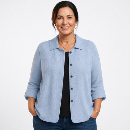 Women's Transitional Loose Fit Blouses for Women - Light Blue