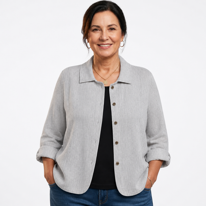 Women's Transitional Loose Fit Blouses for Women - Light Gray-a