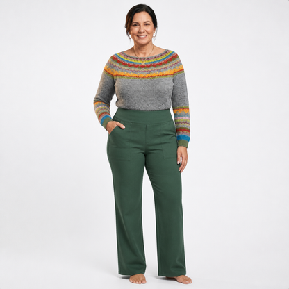 Women's Lightweight Slim Fit Comfortable Pants - Dark Green
