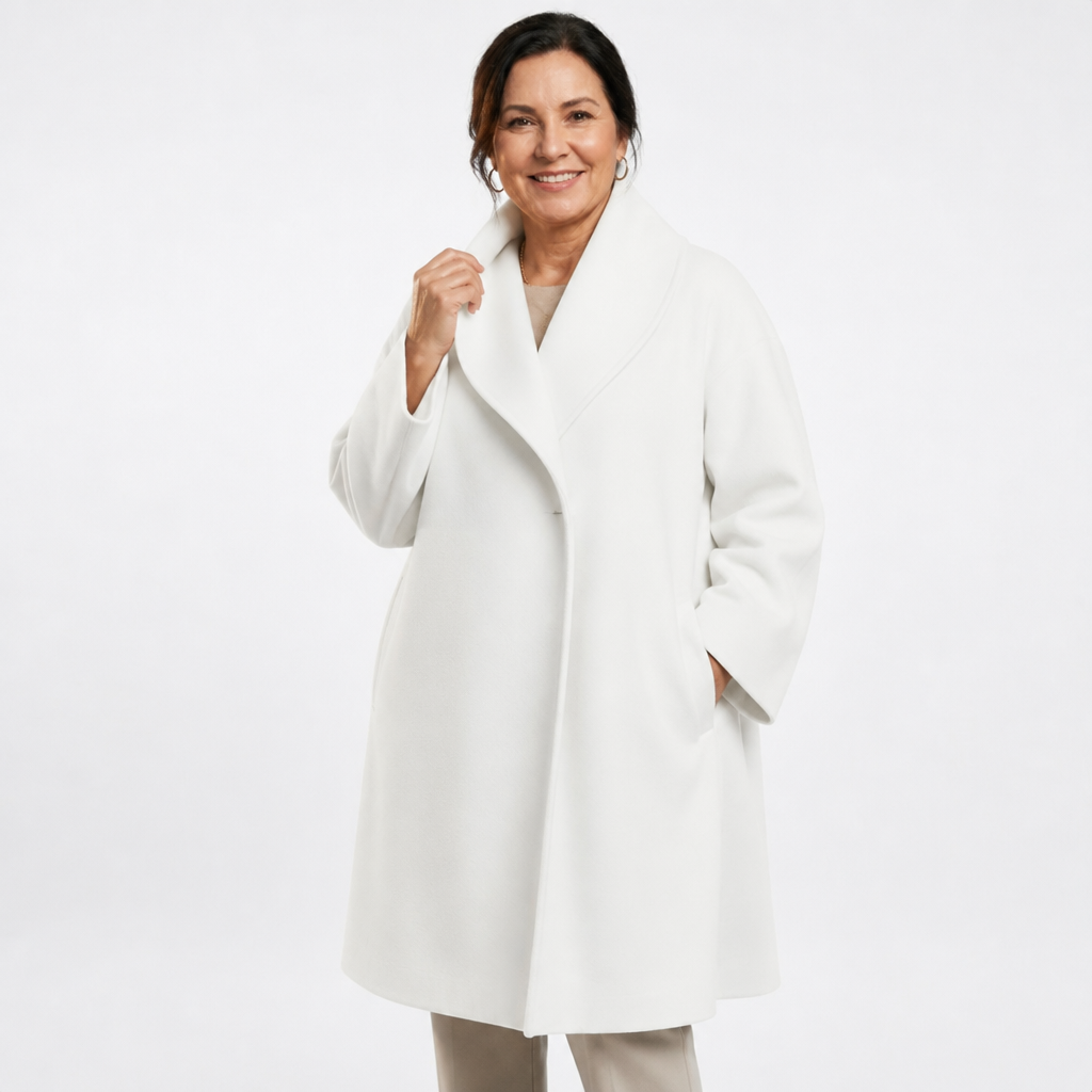 Women's Elegant Windproof Relaxed Fit Winter Coat - White