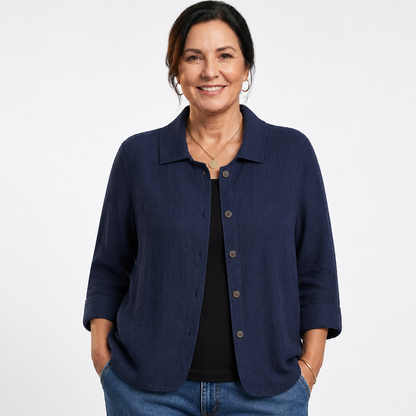 Women's Transitional Loose Fit Blouses for Women - Navy Blue