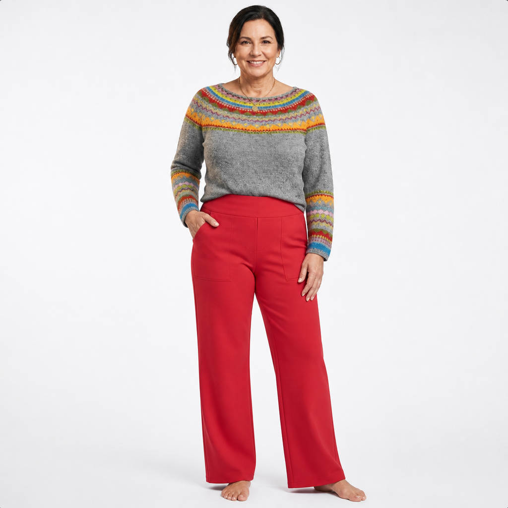 Women's Lightweight Slim Fit Comfortable Pants - Red