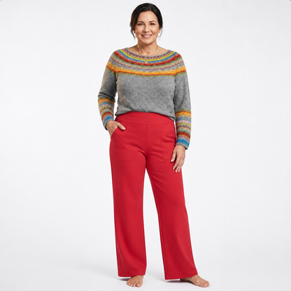 Women's Lightweight Slim Fit Comfortable Pants - Red