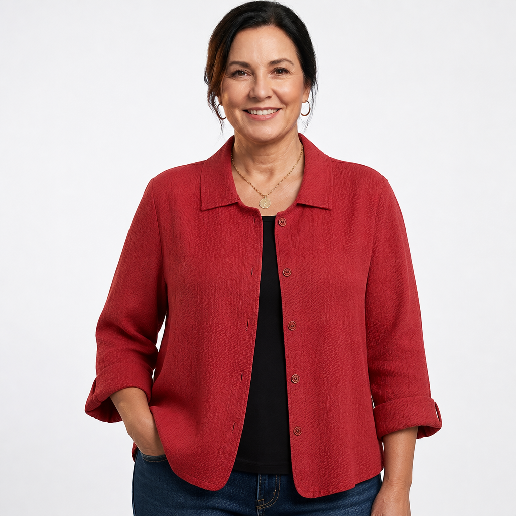 Women's Transitional Loose Fit Blouses for Women - Red