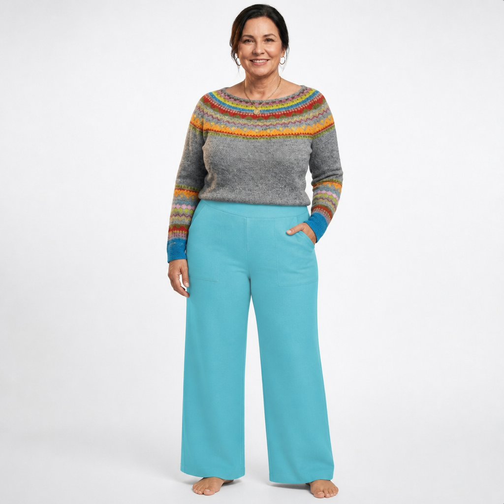 Women's Lightweight Slim Fit Comfortable Pants - Turquoise