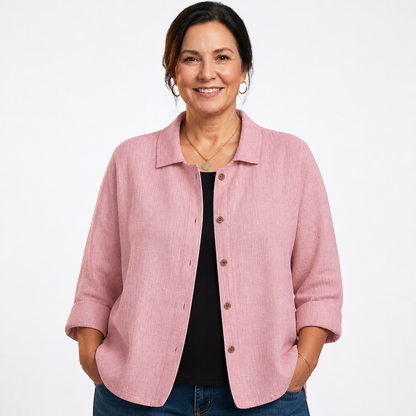 Women's Transitional Loose Fit Blouses for Women - Pink