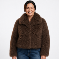 Women's Fluffy High Collar Faux Fur Winter Jacket