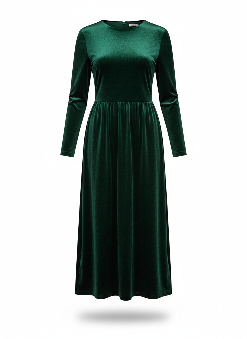 Midi Dress with Empire Waist Cut