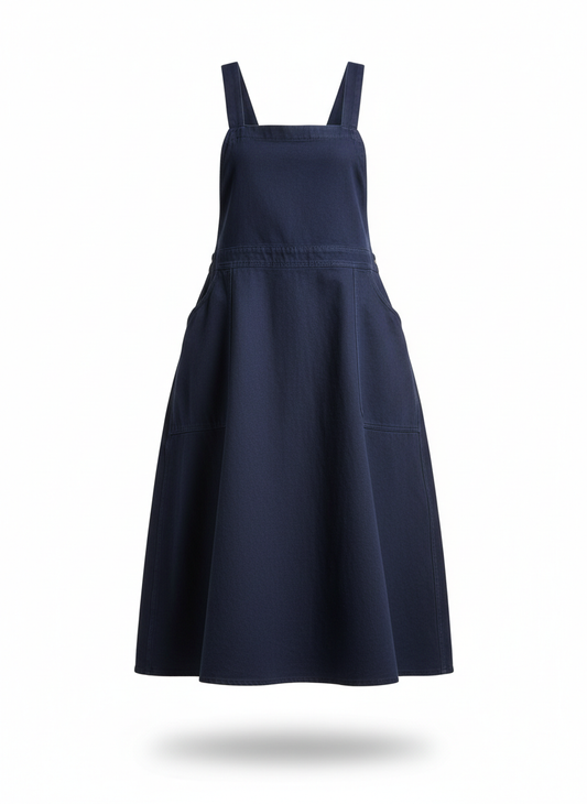 Long Dress in Apron Style Cut